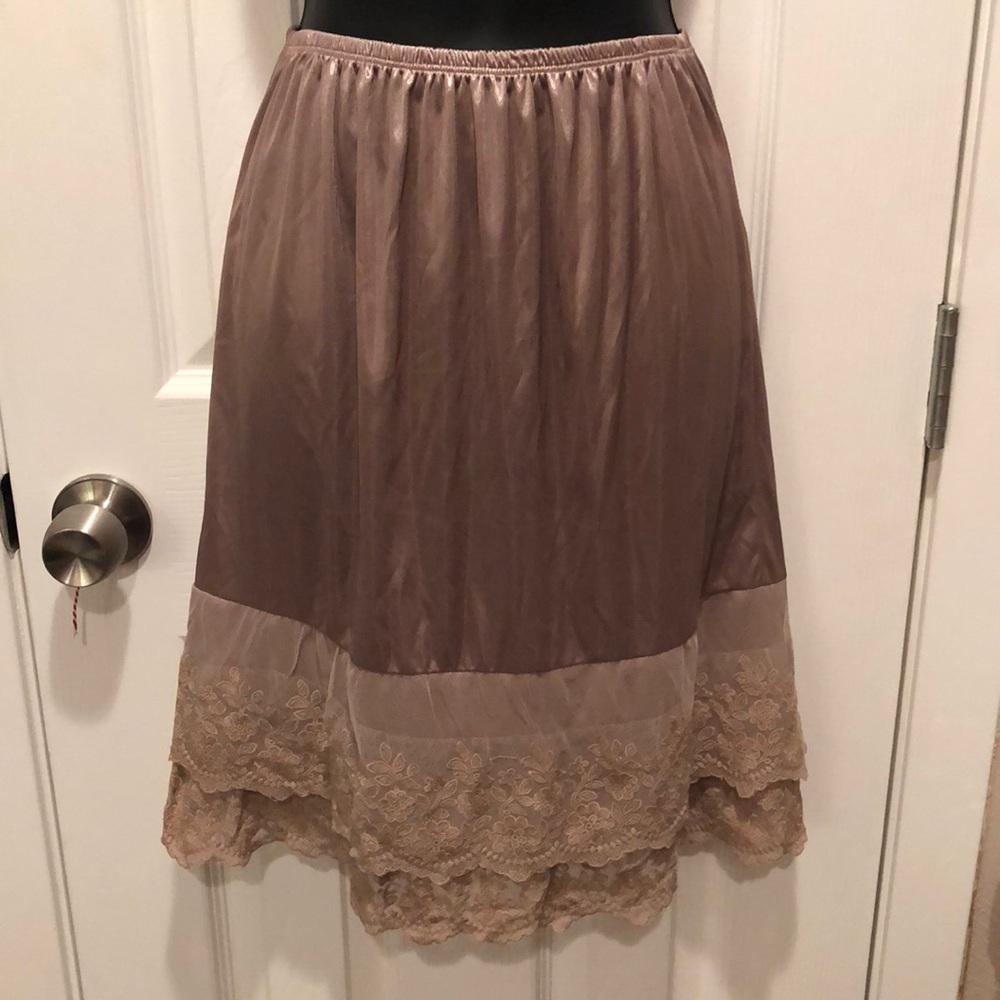 Taupe lace slip
